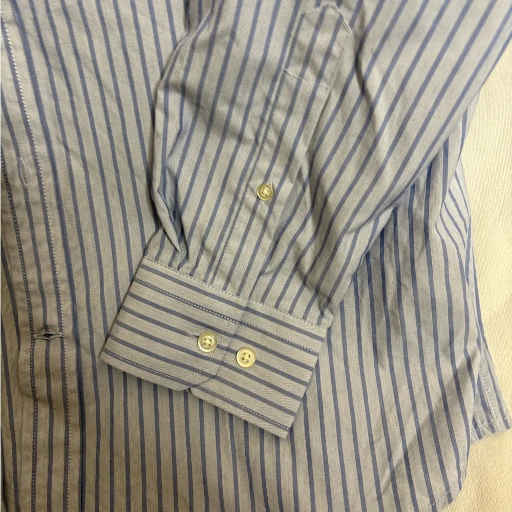 Banana Republic Mens Shirt  Blue Tech Stretch Slim Flex Fit L Button Down